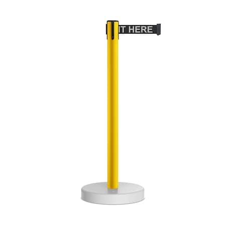 Montour Line Stanchion Belt Barrier WaterFillable Base Yellow Post 7.5ftWait.Belt P400WF-YW-PLEAWBW-75